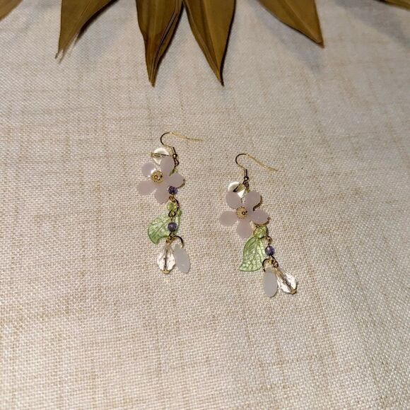 Flower drop earrings M486 - Picture 1 of 4